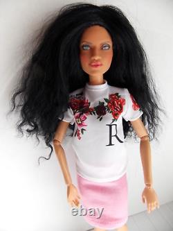 Poupée Barbie customisée à la main OOAK, habillée et repeinte, corps en mohair, par l'artiste Donna Anne