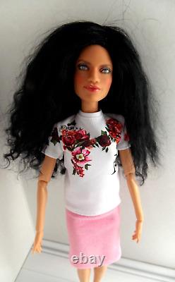 Poupée Barbie customisée à la main OOAK, habillée et repeinte, corps en mohair, par l'artiste Donna Anne