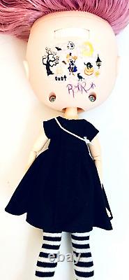 Poupée Blythe Middie OOAK personnalisée, petite sorcière Little Miss avec 8 articulations, en tenue d'Halloween