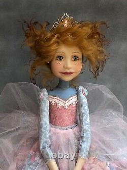 Poupée D'artiste Par Dianne Adam Fairy Princesse Rouge Cheveux Freckles Or Chaussures Ooak