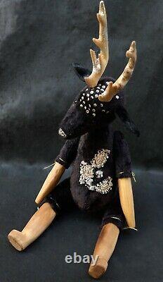 Poupée Fantaisie De L'artiste Boudoir Black Deer Golden Horns. Poupée D'art Ooak