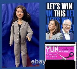 Poupée Kamala Harris OOAK Custom Repaint Fait Main Collectionneur Art Barbie AA USA