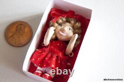 Poupée Shirley Temple avec boîte d'affichage, 112 Miniature Artisanale Unique en Son Genre (OOAK)