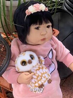 Poupée asiatique de bébé fille NAOKO renaît, était Min Li Jorja Pigott, poupée enfant COMPLÈTE avec certificat d'authenticité (COA)