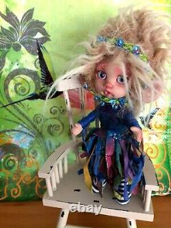 Poupée d'art unique, fée en polymère, souris féerique faerie par Kerrie Anne Sawyer