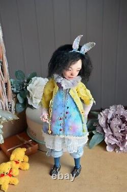 Poupée d'artiste OOAK Poupée lapin princesse Poupées d'art Artisanat de poupée faite à la main