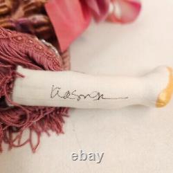 Poupée de boudoir FLAPPER vintage des années 1990, 16 pouces, en tissu, unique en son genre (OOAK), faite main et signée par l'artiste.