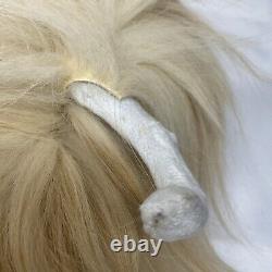 Poupée de chien Pomeranian vintage en vraie fourrure, faite à la main, 9 pièces uniques
