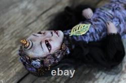 Poupée sirène faite à la main Ooak Art Dolls Sculpture Original Couture Fantasy Gothic