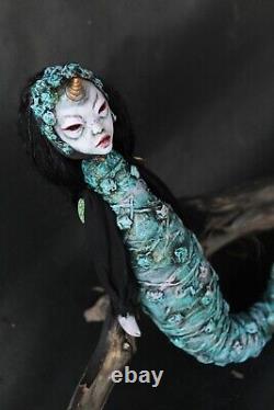 Poupée sirène faite à la main - Sculpture de poupées d'art Ooak - Création originale de mode fantastique gothique
