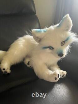 Poupées d'art loup en peluche Ooak en fausse fourrure douce fait main, doux et de haute qualité, mignons