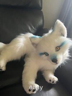 Poupées d'art loup en peluche Ooak en fausse fourrure douce fait main, doux et de haute qualité, mignons