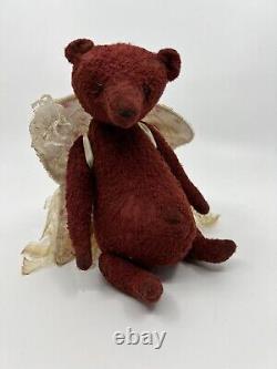 Poupées et ours en peluche par Oksana, artiste de l'ours rouge Angel, en dentelle vintage fait main, pièce unique.