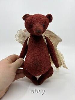 Poupées et ours en peluche par Oksana, artiste de l'ours rouge Angel, en dentelle vintage fait main, pièce unique.