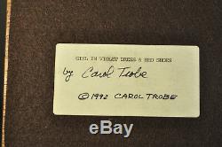 Rare Ooak Artiste Carol Trobe 21 Girl In Violet Dress & Red Shoes Doll 1992 Vgc