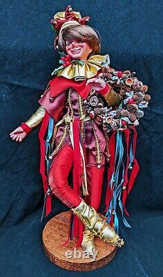 Rare Ooak Porcelaine Tita Varner Holiday Jester Artist Doll Avec 400 $ Tag