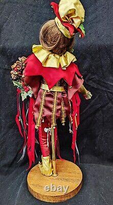 Rare Ooak Porcelaine Tita Varner Holiday Jester Artist Doll Avec 400 $ Tag