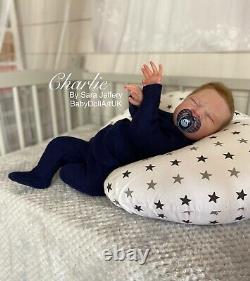 Reborn Baby Boy Doll Charlie Ltd Coa 155/500 Fussy De L'artiste Britannique Sara Jeffery