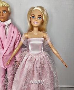 Robe De Costume Rose Date Bal De Printemps Danse Barbie Ken Doll Set Ooak Personnalisé Fait À La Main