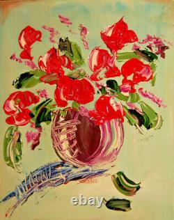 Roses Mark Kazav Impressionist Impasto Artist Original Painting Rq3gerg