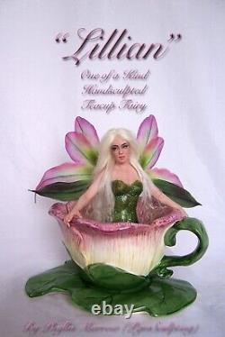 Sculpture unique Tea Cup Fairy, Fae par Phyllis Morrow (Pgm Sculpting)