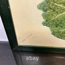 Susan R Ball Original signé 1989 Savoy Cabbage Nature morte à l'huile sur toile OOAK