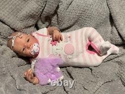 Sweet Reborn Baby Girl Doll Mary Était Noelle Adrie Stoete Coa Completé