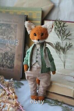 Teddy Handmade Interior Toy Collectable Gift Animal Doll Ooak Fox Décor