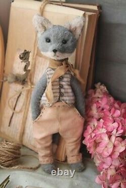 Teddy Handmade Toy Collectable Gift Animal Doll Ooak Sea Wolf Decor Sailor