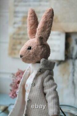 Teddy Handmade Toy Gift Ooak Doll Bear Easter Rabbit Hare Bunny Decor