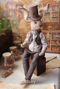 Teddy Handmade Toy Gift Ooak Doll Bear Lapin March Hare Bunny