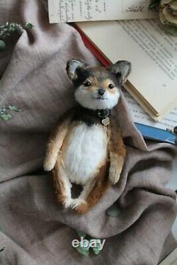 Teddy Jouet D'intérieur Fait Main Cadeau Collectionnable Animal Ooak Chien Puppie Doll Decor