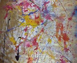 Très grande peinture abstraite faite à la main signée Ooak Style libre Peintre Graff