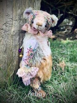 Vera Vlasova Artist Bear Joint Rainbow Mohair Fait À La Main Stitched Vintage Ooak