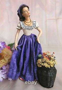 Vintage 1975 Artiste Ooak Sculpté Mary Doll Gypsy Pasant Victorien Rare 11