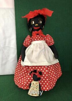 Vintage African American Cloth Rag Doll Folk Art Primitive Fait Main 16 Poupée