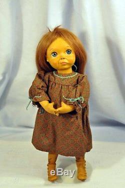 Vintage Artiste F Googly Doll Bois Bjb Marqué Sur Pieds Vgc Originale Rare