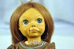 Vintage Artiste F Googly Doll Bois Bjb Marqué Sur Pieds Vgc Originale Rare