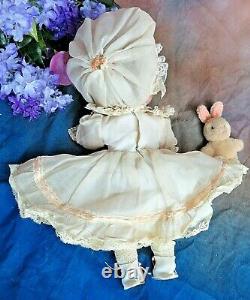 Vintage Artiste Signé Dol Tout Porcelain Bisque 12 Handmade Victorian Dress