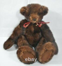 Vintage Brown Mink Recycled Fur Artist Handmade Teddy Bear Ooak 9 Par 17 Tall