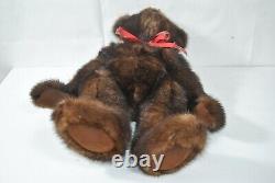 Vintage Brown Mink Recycled Fur Artist Handmade Teddy Bear Ooak 9 Par 17 Tall