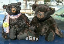 Vintage Noir Teddy Bear 22 Artiste Thymeless Trésors Des Armes Rares Mohair Longues