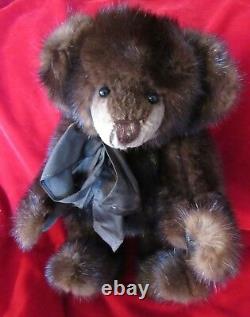 Vintage Teddy Ours 14 Real Fur Marron Mink Si Doux Artiste Main Fait Beau Cadeau