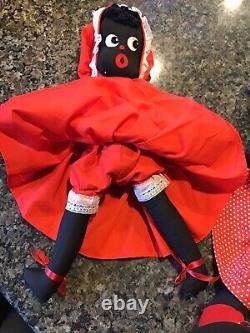 Vtg Black African Folk Art Handmade Cloth Rag Dolls Family New Orleans
