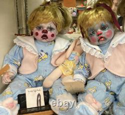 Vyckie Van Goth Lot 2 Original 22 Poupées Clown Baby Poupées Twins Twin Babies Ooak