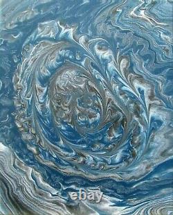 Water Swirl Abstract Peinture D'origine Fluid Art Modern Artwork Wall Art 20x16